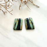 Large Sea Green Freeform Crescent Lake Variscite, Set of 2 Background