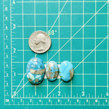 Medium Sky Blue Oval Ithaca Peak Turquoise, Set of 3 Dimensions