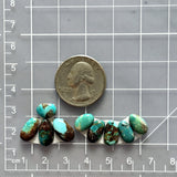 Small Sky Blue Mixed Carico Lake Turquoise, Set of 9 Dimensions