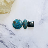 Medium Ocean Blue Mixed Ithaca Peak Turquoise, Set of 3 Background