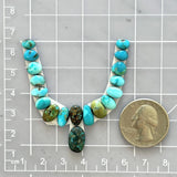 Small Sky Blue Oval Lone Mountain Turquoise, Set of 18 Dimensions