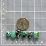 Small Mint Green Mixed Treasure Mountain Turquoise, Set of 6 Dimensions
