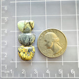 Small Mixed Half Moon Crescent Lake Variscite, Set of 3 Dimensions