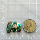 Medium Ocean Blue Oval Royston Turquoise, Set of 3 Dimensions