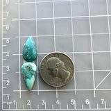 Small Ocean Blue Teardrop Yungai Turquoise, Set of 2 Dimensions