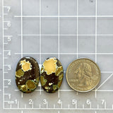 Large Earth Brown Oval Treasure Mountain Turquoise, Set of 2 Dimensions