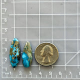 Large Sky Blue Mixed Ithaca Peak Turquoise, Set of 2 Dimensions