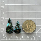 Large Deep Blue Teardrop Yungai Turquoise, Set of 2 Dimensions