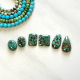 Small Bamboo Green Mixed Bamboo Mountain Turquoise, Set of 6 Background