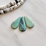 Large Mint Green Teardrop Crescent Lake Variscite, Set of 3 Background