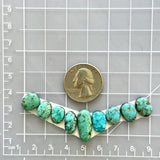 Small Sky Blue Mixed Kingman Turquoise, Set of 9 Dimensions
