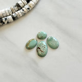 Small Faint Blue Oval Treasure Mountain Turquoise, Set of 4 Background