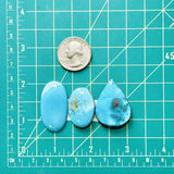 Large Sky Blue Mixed Ithaca Peak Turquoise, Set of 3 Dimensions