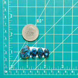 Small Deep Blue Mixed Prince Egyptian Turquoise, Set of 4 Dimensions