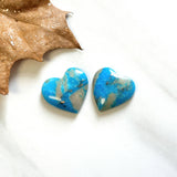 Large Sky Blue Heart Ithaca Peak Turquoise, Set of 2 Background
