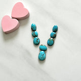Small Sky Blue Mixed Sonora Turquoise, Set of 8 Background
