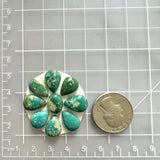 Small Deep Green Mixed Fox Turquoise, Set of 9 Dimensions