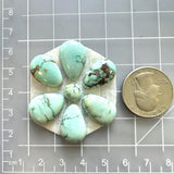 Small Faint Blue Mixed Sand Hill Turquoise, Set of 7 Dimensions