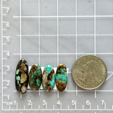 Small Sky Blue Oval Royston Turquoise, Set of 4 Dimensions