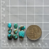 Small Ocean Blue Mixed Blue Moon Turquoise, Set of 8 Dimensions
