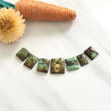 Small Earth Brown Bar Treasure Mountain Turquoise, Set of 7 Background