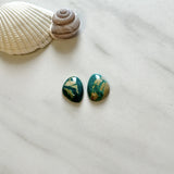 Small Deep Green Freeform Fox Turquoise, Set of 2 Background
