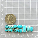 Small Sky Blue Mixed Sonora Turquoise, Set of 11 Dimensions