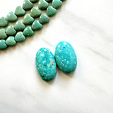Large Sky Blue Oval Fox Turquoise, Set of 2 Background