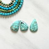 Medium Sky Blue Teardrop Namtso Lake Turquoise, Set of 3 Background
