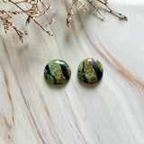 Medium Mint Green Round Crescent Lake Variscite, Set of 2 Background