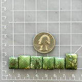 Small Mint Green Bar Bamboo Mountain Turquoise, Set of 6 Dimensions