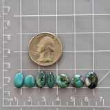 Small Ocean Blue Mixed Sonora Turquoise, Set of 7 Dimensions