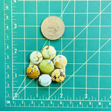 Small Mixed Round Mixed Turquoise, Set of 7 Dimensions