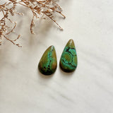 Large Sea Green Teardrop Treasure Mountain Turquoise, Set of 2 Background