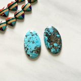 Large Sky Blue Oval Ithaca Peak Turquoise, Set of 2 Background