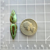 Small Sea Green Teardrop Royston Turquoise, Set of 2 Dimensions