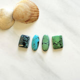 Medium Mixed Mixed Mixed Turquoise, Set of 4 Background