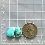 Small Sky Blue Mixed Royston Turquoise, Set of 2 Dimensions