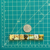 Small Mixed Square Mixed Turquoise, Set of 7 Dimensions