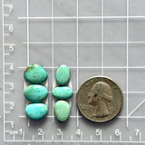 Small Sky Blue Mixed Kingman Turquoise, Set of 6 Dimensions
