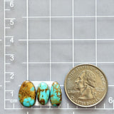 Small Sky Blue Mixed Royston Turquoise, Set of 3 Dimensions