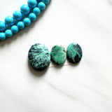 Medium Deep Green Mixed Crescent Lake Variscite, Set of 3 Background
