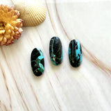 Medium Sky Blue Oval Blue Moon Turquoise, Set of 3 Background