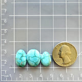 Small Sky Blue Mixed Sonora Turquoise, Set of 3 Dimensions