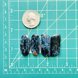Large Deep Blue Mixed Pietersite Quartz, Set of 4 Dimensions