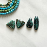 Medium Bamboo Green Mixed Bamboo Mountain Turquoise, Set of 4 Background