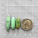 Large Mint Green Mixed Crescent Lake Variscite, Set of 3 Dimensions