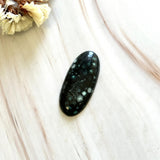 Large Deep Blue Oval Milky Way Turquoise Background