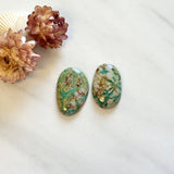 Large Sea Green Mixed Fox Turquoise, Set of 2 Background