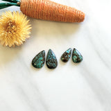 Small Sea Green Teardrop Wild Horse Turquoise, Set of 4 Background